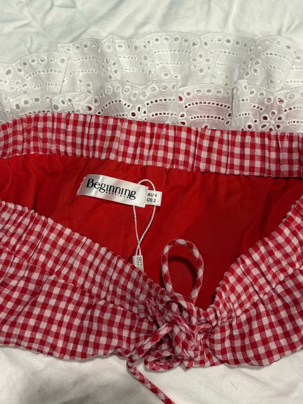 Women’s Pink Gingham Ruffle Trim Sleep Dress - Picture 3 of 5